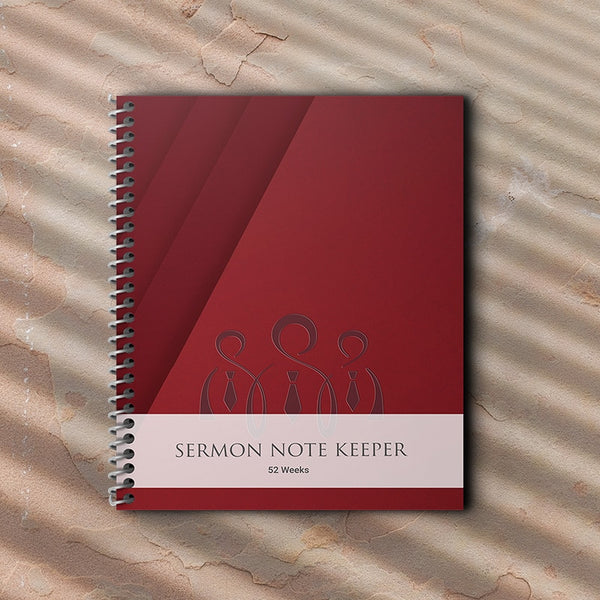 Sermon Journal For Notes Men Red Matte Cover 7x9 Portable