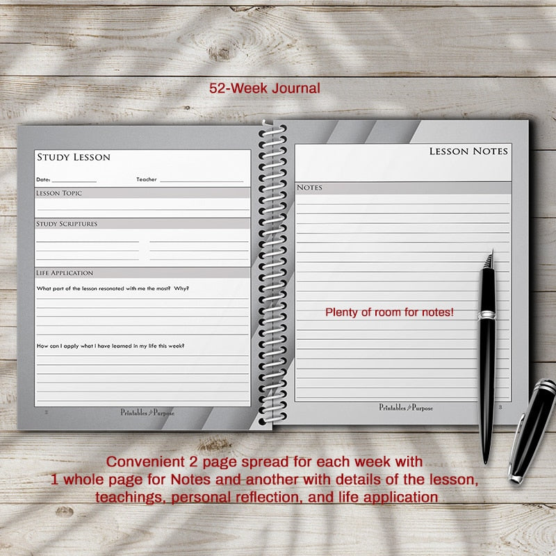 Bible Study Journal For Notes Men Blue Matte Cover Portable 7x9